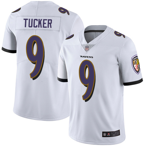 Baltimore Ravens Limited White Men Justin Tucker Road Jersey NFL Football 9 Vapor Untouchable